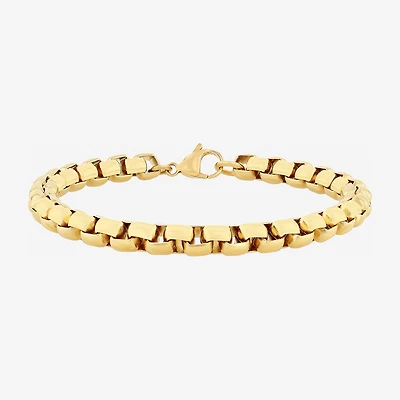 Mens Stainless Steel Solid 8 1/2 Inch Link Bracelet