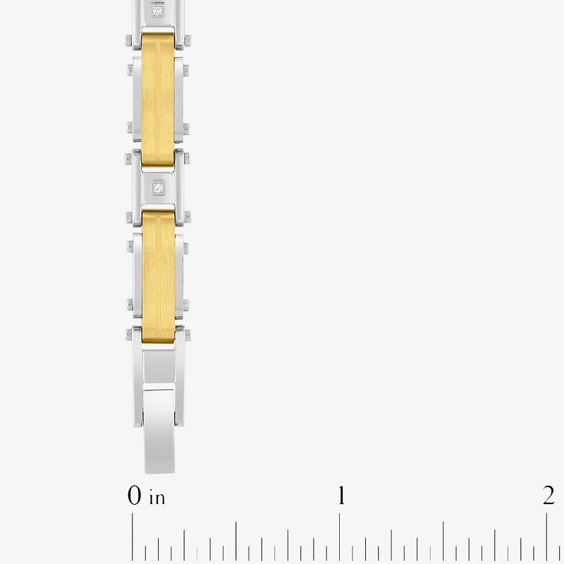(H-I, I2-I3) Mens Stainless Steel Solid 8 1/2 Inch Link Bracelet
