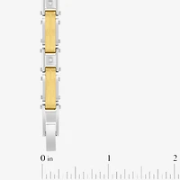 (H-I, I2-I3) Mens Stainless Steel Solid 8 1/2 Inch Link Bracelet