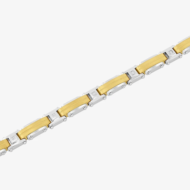 (H-I, I2-I3) Mens Stainless Steel Solid 8 1/2 Inch Link Bracelet