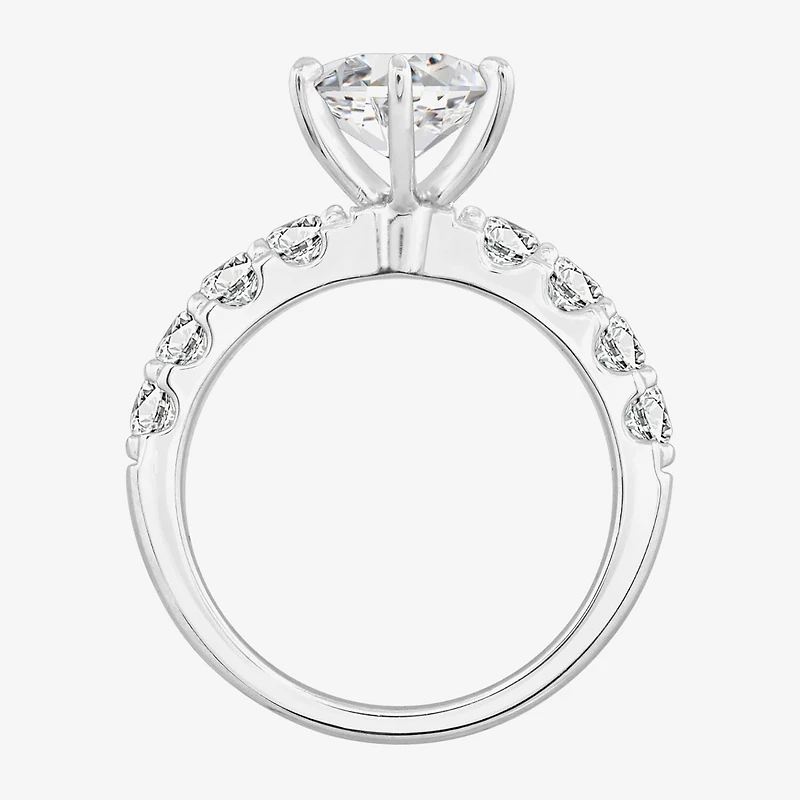 Diamonart Womens Cubic Zirconia Sterling Silver Marquise Side Stone Cocktail Ring