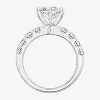 Diamonart Womens Cubic Zirconia Sterling Silver Marquise Side Stone Cocktail Ring