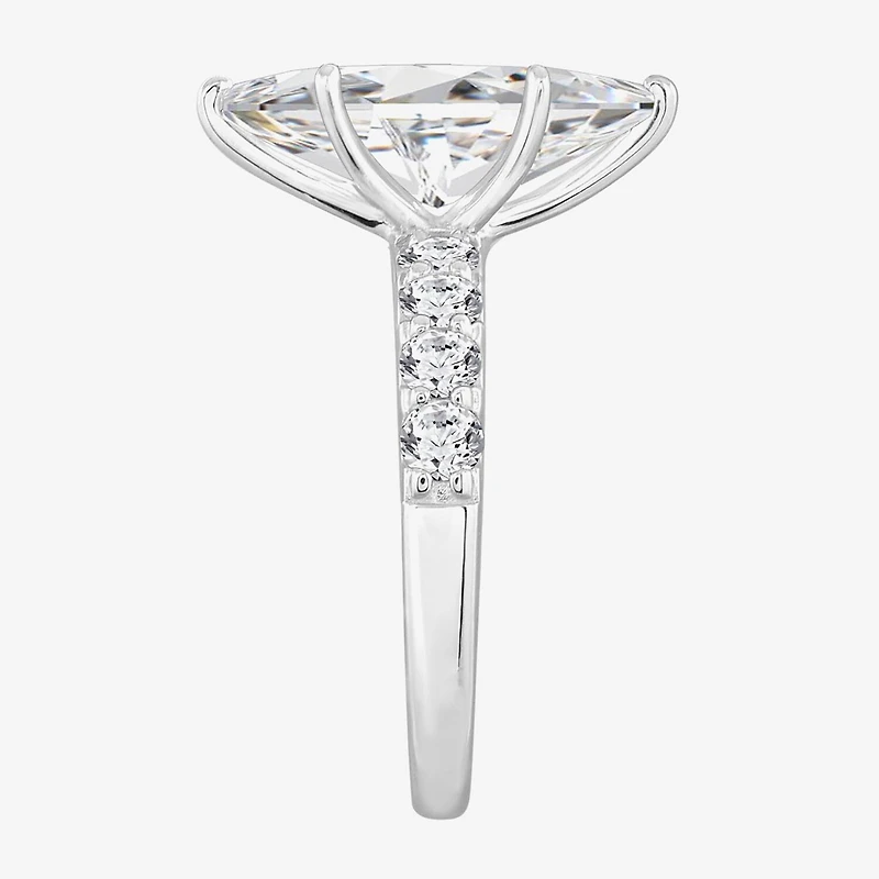 Diamonart Womens Cubic Zirconia Sterling Silver Marquise Side Stone Cocktail Ring