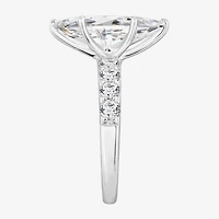 Diamonart Womens Cubic Zirconia Sterling Silver Marquise Side Stone Cocktail Ring