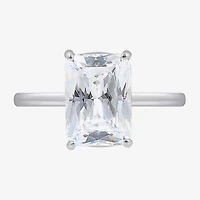 Diamonart Womens Cubic Zirconia Sterling Silver Solitaire Cocktail Ring