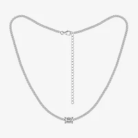 Diamonart Womens Cubic Zirconia Sterling Silver 15 Inch Tennis Necklace