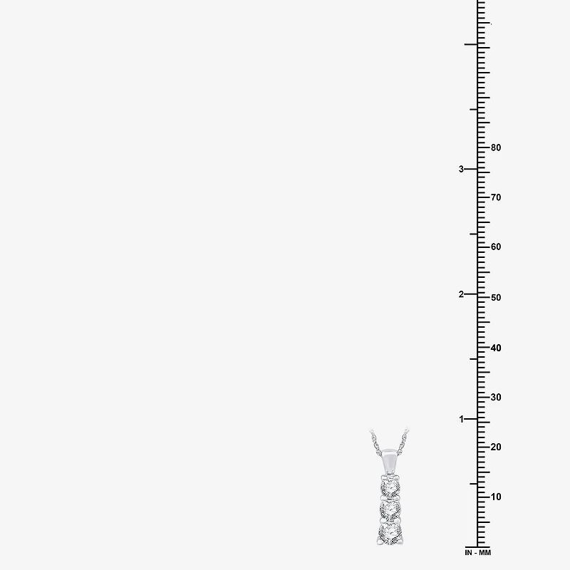 (G, Si1-Si2) Womens 1 CT. T.W. Lab Grown White Diamond Sterling Silver 18 Inch Pendant Necklace