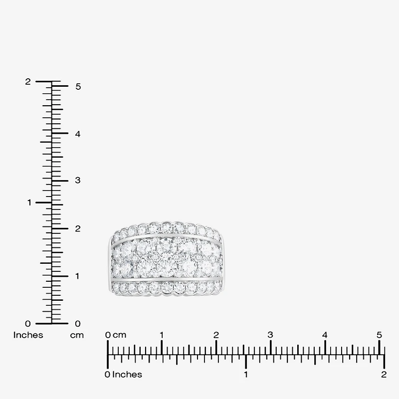 (F/Si2) Womens 3 CT. T.W. Lab Grown White Diamond Sterling Silver Cocktail Ring