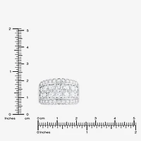 (F/Si2) Womens 3 CT. T.W. Lab Grown White Diamond Sterling Silver Cocktail Ring