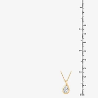 (G, Si1-Si2) Womens 1 CT. T.W. Lab Grown White Diamond 14K Gold Over Silver Pear 18 Inch Pendant Necklace