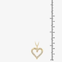 (G, Si1-Si2) Womens 1/2 CT. T.W. Lab Grown White Diamond 14K Gold Over Silver Heart 18 Inch Pendant Necklace
