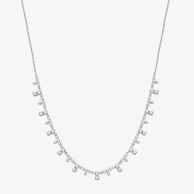 (G, Si1-Si2) Womens White Diamond 12 Inch Tennis Necklace