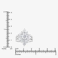 Diamond Blossom (F, Si2) Womens 3 CT. T.W. Lab Grown White Sterling Silver Cluster Cocktail Ring