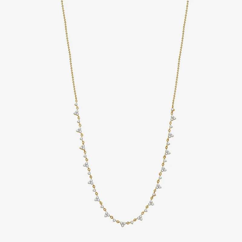(G, Si1-Si2) Womens 2 CT. T.W. Lab Grown White Diamond 14K Gold Over Silver 18 Inch Pendant Necklace