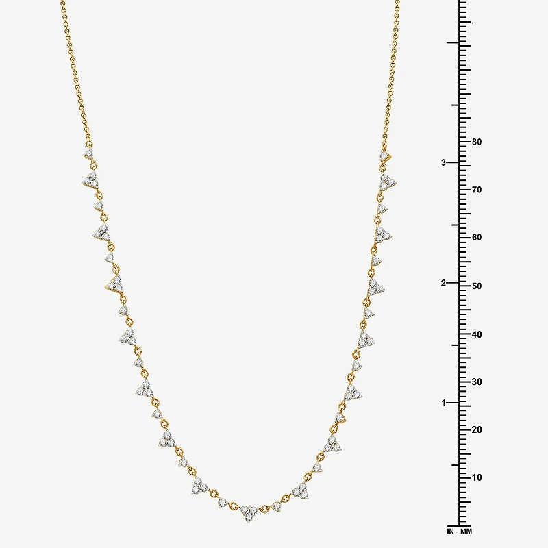 (G, Si1-Si2) Womens 2 CT. T.W. Lab Grown White Diamond 14K Gold Over Silver 18 Inch Pendant Necklace