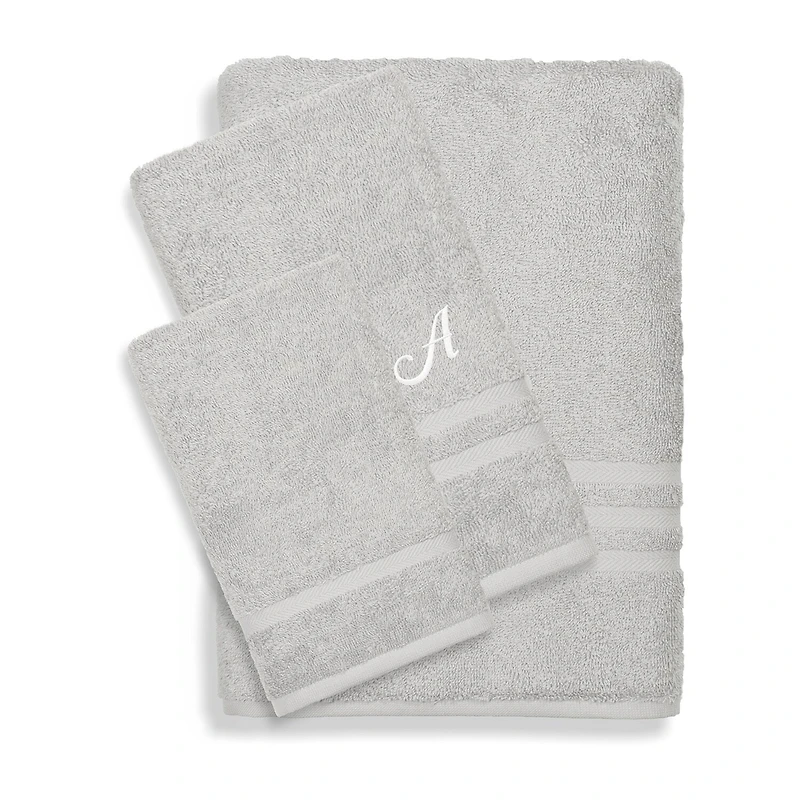 Linum Home Textiles Denzi Monogram Towel Collection 3-pc. Bath Set