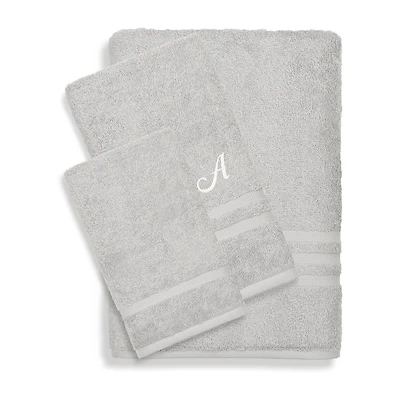 Linum Home Textiles Denzi Monogram Towel Collection 3-pc. Bath Set