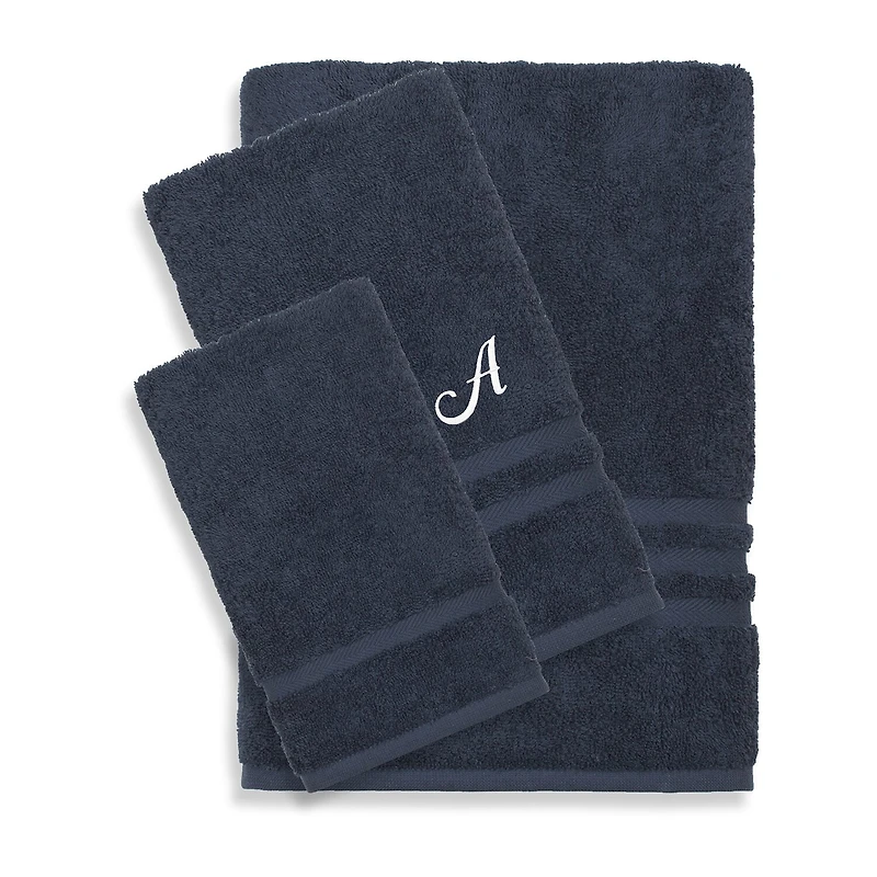 Linum Home Textiles Denzi Monogram Towel Collection 3-pc. Bath Set