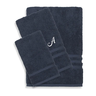Linum Home Textiles Denzi Monogram Towel Collection 3-pc. Bath Set