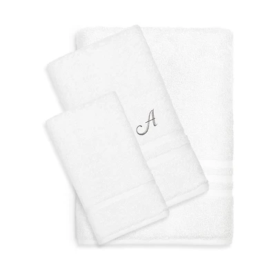 Linum Home Textiles Denzi Monogram Towel Collection 3-pc. Bath Set