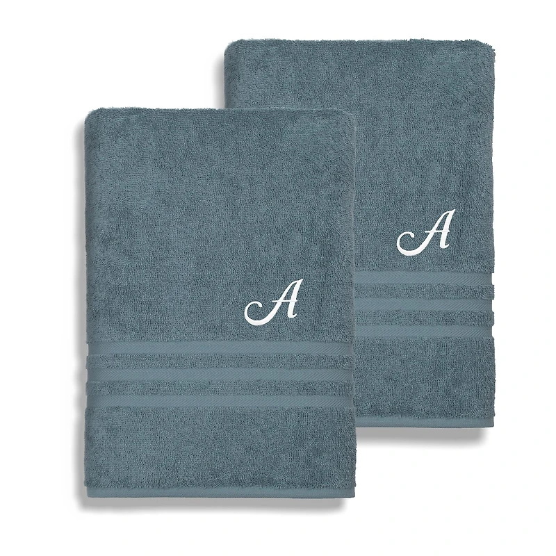 Linum Home Textiles Denzi Monogram Towel Collection 2-pc. Bath Sheet