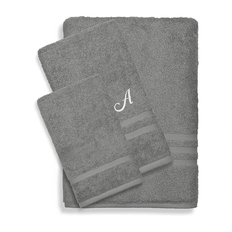 Linum Home Textiles Denzi Monogram Towel Collection 3-pc. Bath Set