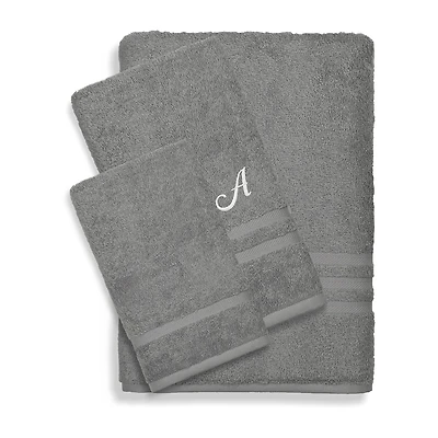 Linum Home Textiles Denzi Monogram Towel Collection 3-pc. Bath Set
