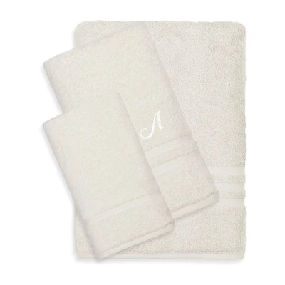 Linum Home Textiles Denzi Monogram Towel Collection 3-pc. Bath Set