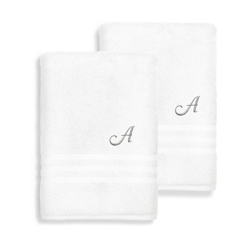 Linum Home Textiles Denzi Monogram Towel Collection 2-pc. Bath Sheet