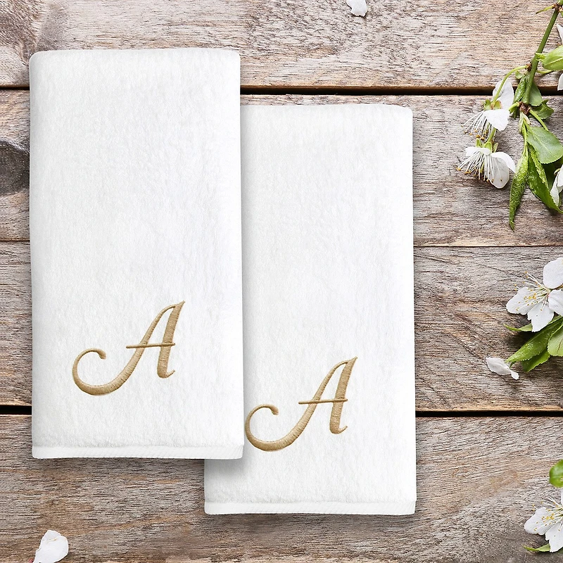 Linum Home Textiles Novelty Monogram Towel Collection 2-pc. Hand