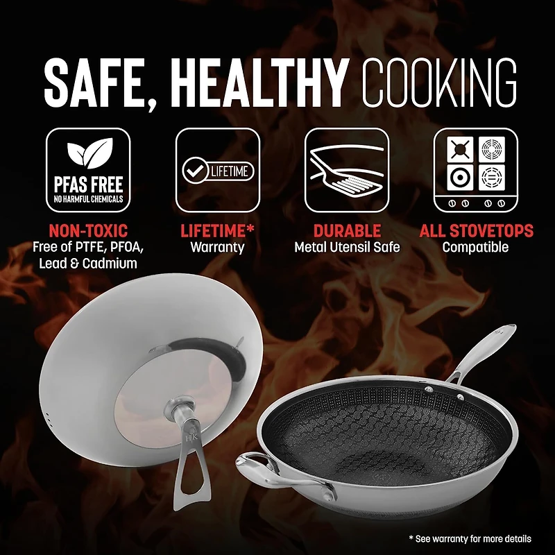 Hell's Kitchen Hybrid Stainless Steel 12" Wok