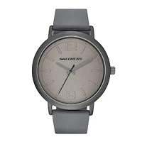 Skechers® Mens Casual Gray Silicone Strap Analog Watch