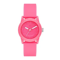 Skechers® Womens Neon Pink Dial Pink Silicone Strap Analog Watch