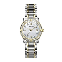 Bulova® Womens Diamond-Accent Mother-of-Pearl Watch 98R107