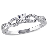1/10 CT. T.W. Diamond & Lab-Created White Sapphire Engagement Ring