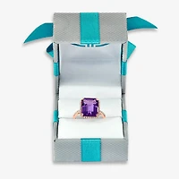 Effy Final Call Womens Diamond Accent Genuine Purple Amethyst 14K Gold Halo Cocktail Ring