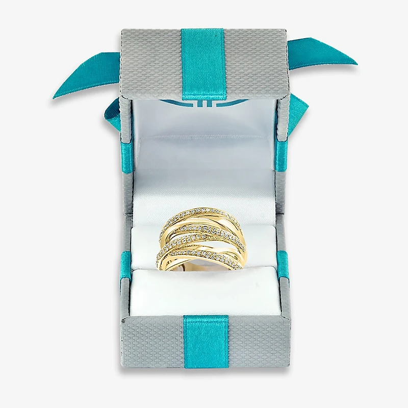 Effy Final Call Womens 1/2 CT. T.W. Natural Diamond 14K Gold Crossover Band