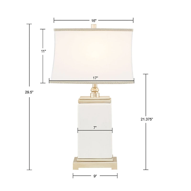 Hampton Hill Signature Colette Rectangular Ceramic Table Lamp