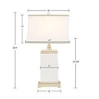 Hampton Hill Signature Colette Rectangular Ceramic Table Lamp