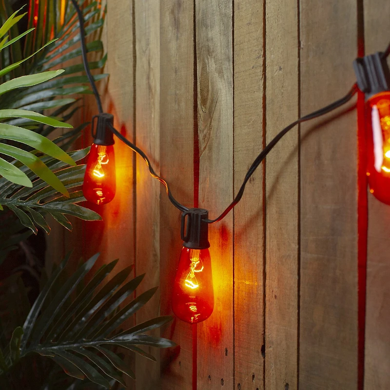 10ct Orange Edison E17 Halloween Light Set - 9ft Black Wire