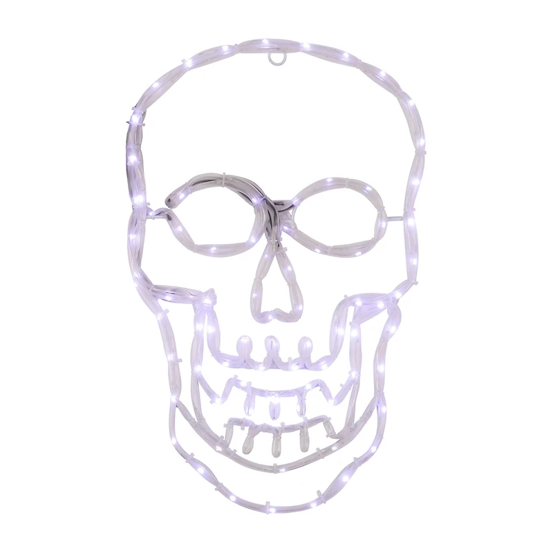 18'' Lighted Skull with 4 Function Controller Window Silhouette Halloween Decoration