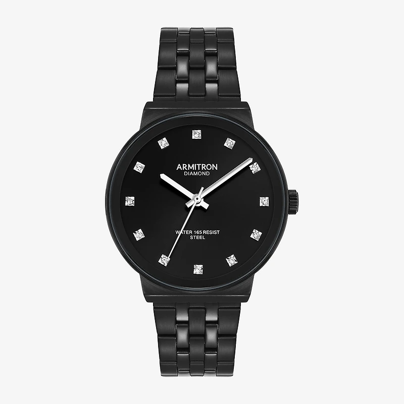 Armitron Mens Diamond Accent Black Stainless Steel Bracelet Watch 20/5570bkti