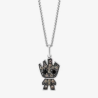 Womens 1/8 CT. T.W. Natural Champagne Diamond Sterling Silver 18 Inch Pendant Necklace
