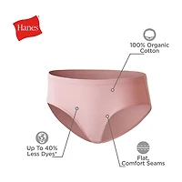 Hanes Ultimate Pure Comfort Organic Cotton Little & Big Kid Girls 8 Pack Brief Panty Guocb8