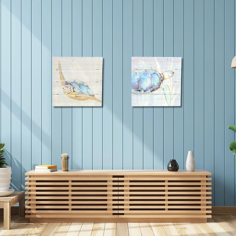 Cheungs Coralia Sea Turtle Wood Wall Art