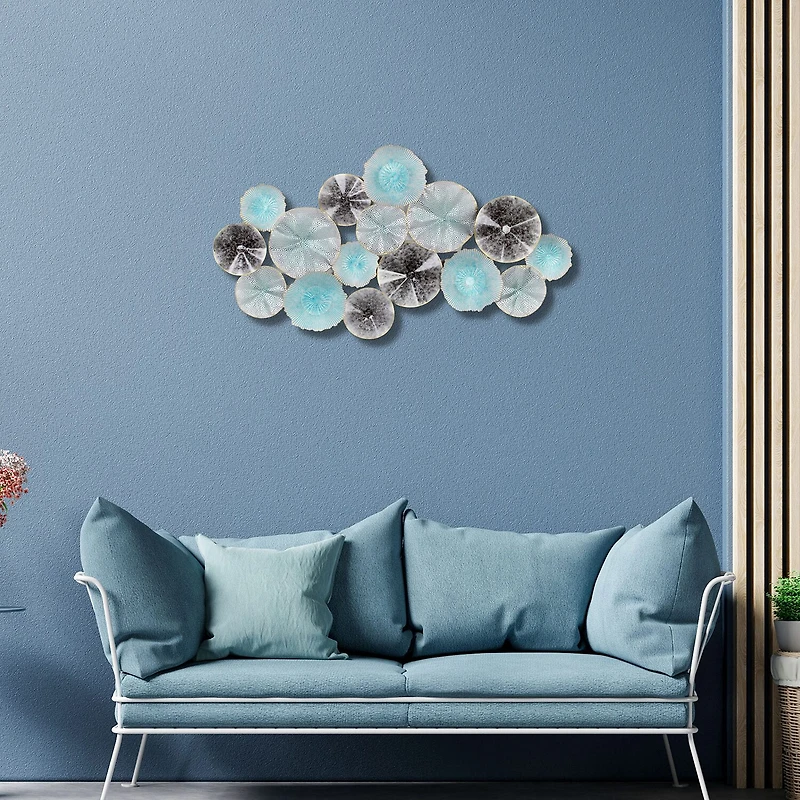 Cheungs Coastal Flower Burst Metal Wall Art