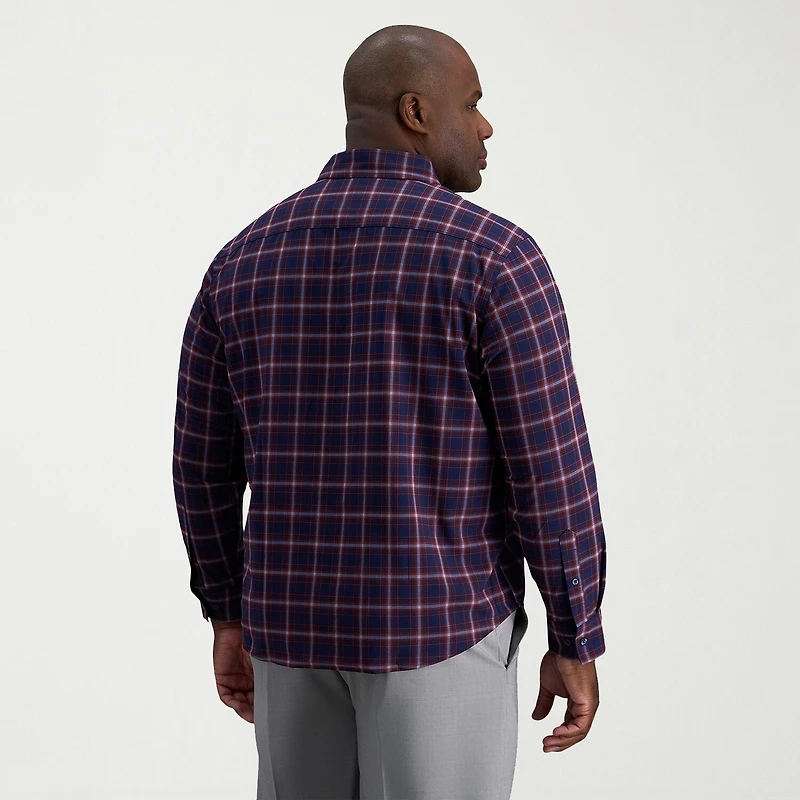 Haggar Mens Long Sleeve Regular Fit Big and Tall Button-Down Shirt