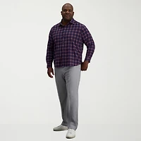Haggar Mens Long Sleeve Regular Fit Big and Tall Button-Down Shirt