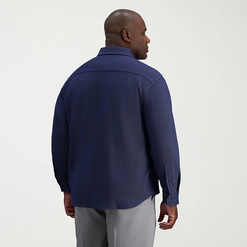 Haggar Mens Long Sleeve Regular Fit Big and Tall Button-Down Shirt