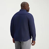 Haggar Mens Long Sleeve Regular Fit Big and Tall Button-Down Shirt